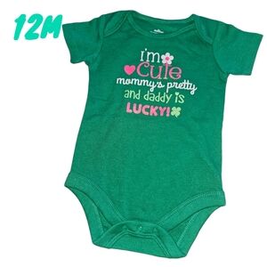 Way To Celebrate Infant 12m St Pattys Day Bodysuit Cute Lucky Girl Short Sleeve